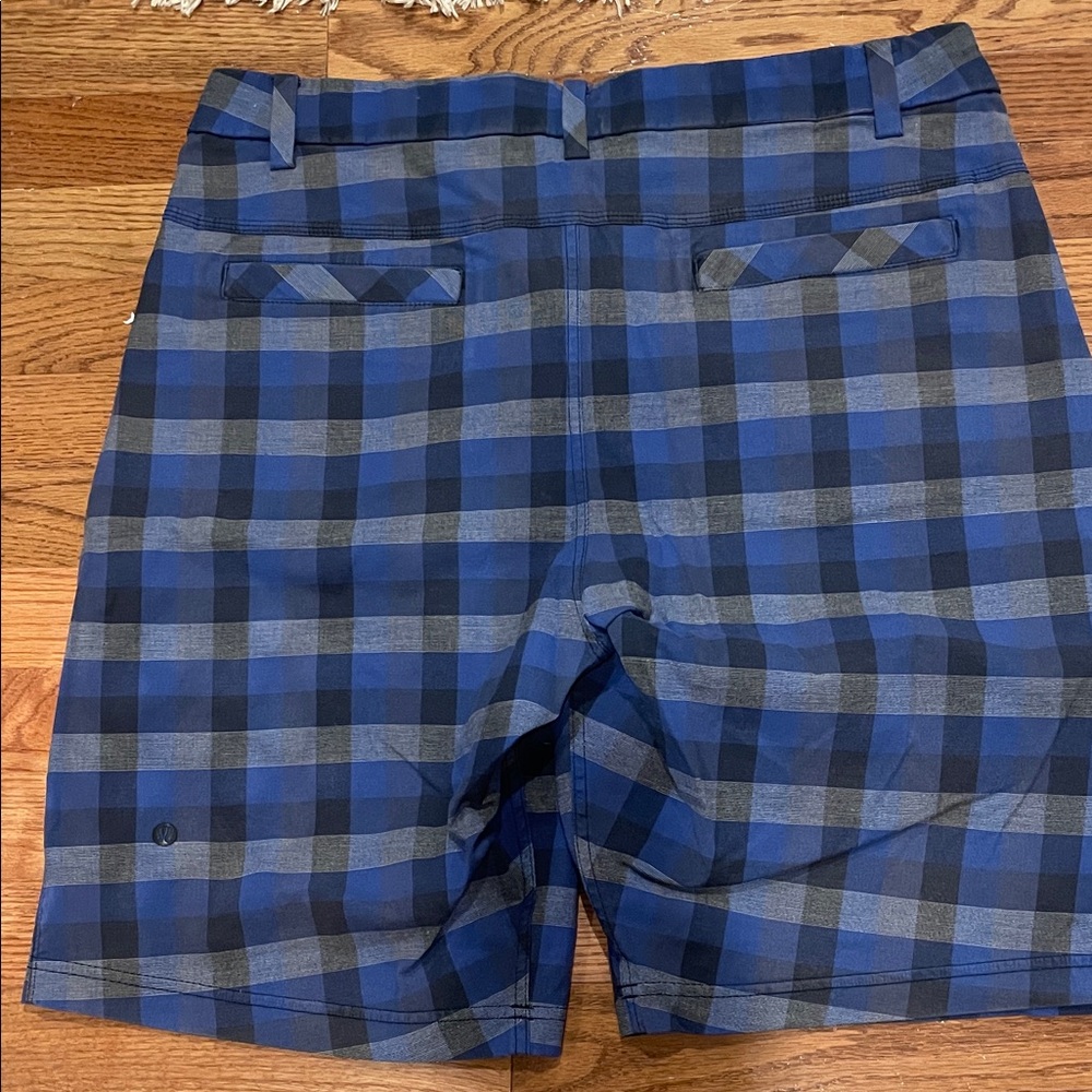 Blue and Black Plaid Men lululemon Shorts